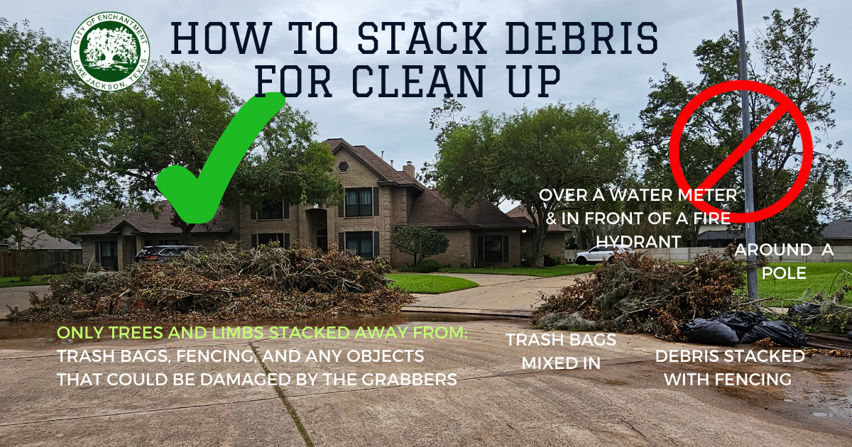 STACK DEBRIS FOR CLEANUP_BERYL 2024